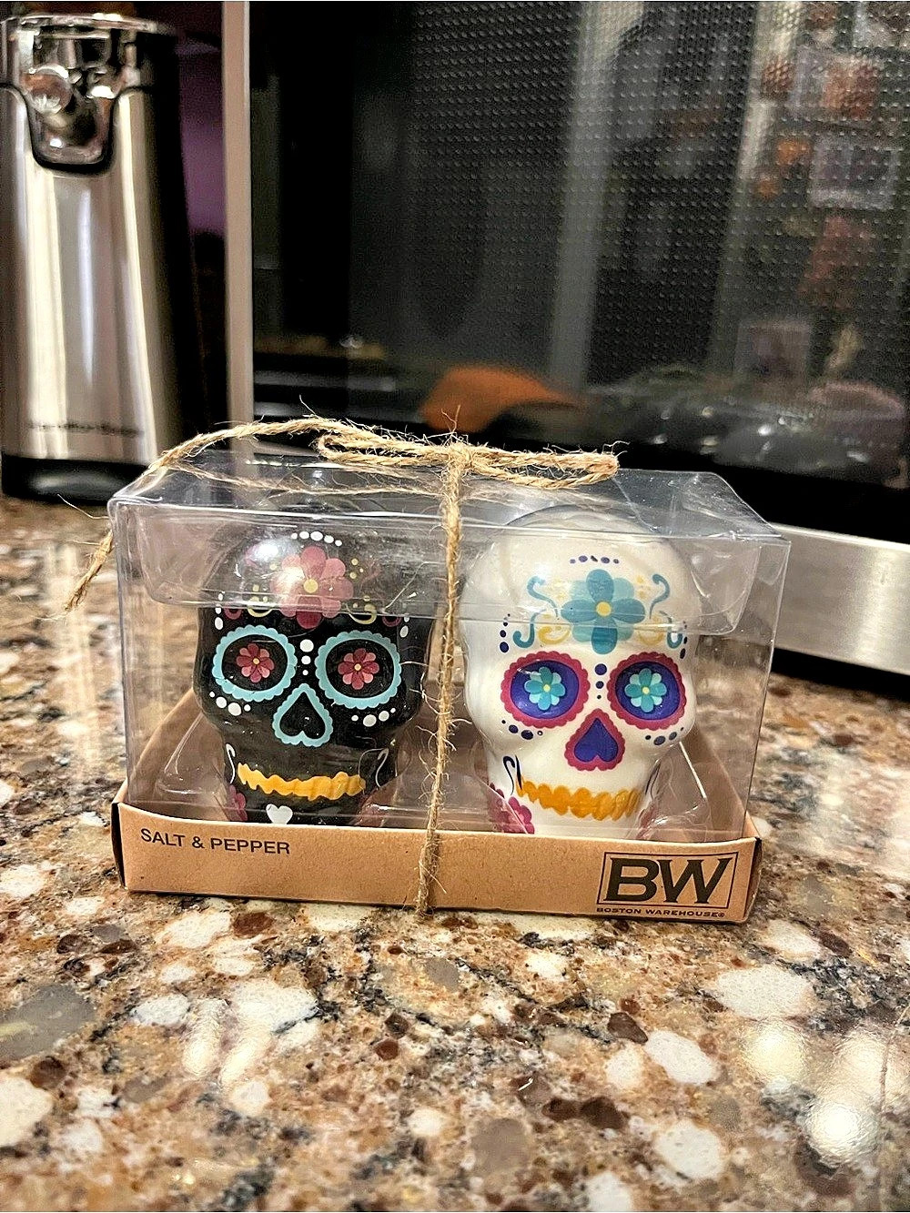 Boston Warehouse Day of the Dead Sugar Skull Salt and Pepper Shaker Set Shaker